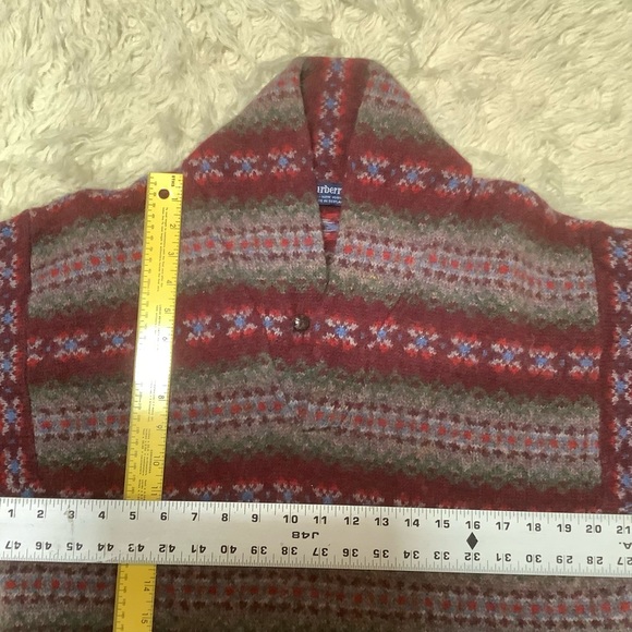 Burberrys Made in Scotland Fair Isle Wool Shawl Collar Sweater L Vintage 70s-80s - Picture 14 of 15